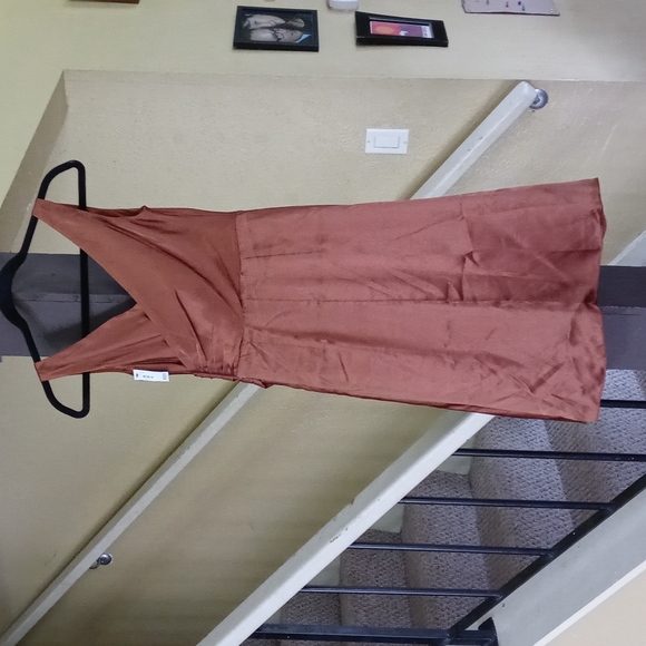 The Limited Copper-Colored Wrap-Style Flowing Mini Dress Women's Size 0 NWT - Picture 7 of 7